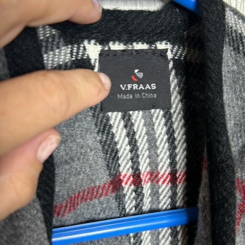 V.FRAAS Plaid‎ Poncho Shaw one Size - Picture 2 of 4